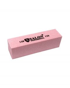 Бафік Salon Professional 120 грит - рожевий, брусок