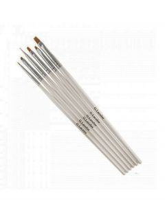 Набір пензликів для нарощування гелем и дизайну G.La color біла ручка (6шт.)