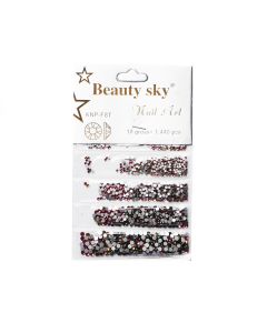 Стрази Beauty Sky Mix AB 1440 шт (рожево-салатові)