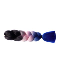 Канекалон ( Волосы 3-х цветные, омбре) Черный / розовый / Синий
