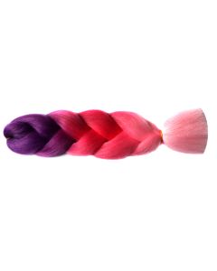 Канекалон ( Волосы 3-х цветные, омбре), Фиолетовый / Розовый / Св.Розовый №В55