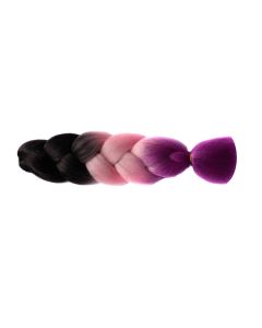 Канекалон (Волосы 3-х цветные, омбре), Черный / розовый / Фиолетовый C3