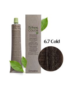 Крем-фарба для волосся Echosline Echos Color Vegan, 6.7 COLD холодний коричневий темний блонд, 100 мл
