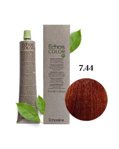 Крем-фарба для волосся Echosline Echos Color Vegan, 7.44 насичений мідний середній блонд, 100 мл