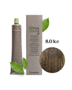 Крем-фарба для волосся Echosline Echos Color Vegan, 8.0 ІСЕ натур. холодний світлий блонд, 100 мл