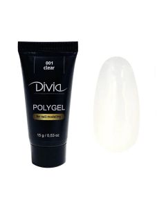 Гель акриловый для наращивания ногтей Divia "Polygel" Di909 (001), 15 г