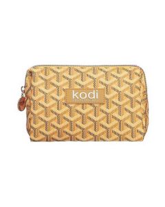 Косметичка Kodi "Дельта" S, жовта з принтом