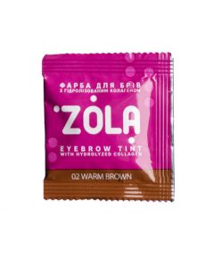 Краска для бровей с окислителем саше Zola 02 warm brown (тепло-коричневая), 5 мл