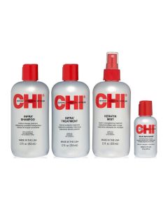 Набор CHI Infra home stylist kit (шампунь 355 мл, маска 355 мл, кондиционер 355 мл, шелк 59 мл)