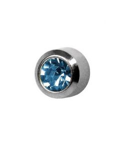 Сережки гвоздики Caflon Gold (аквамарин, без покриття, завальцьовані, міні)