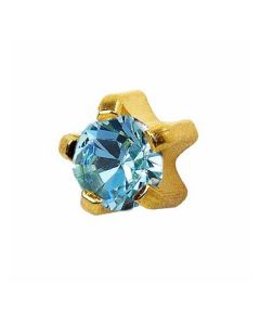 Сережки гвоздики Caflon Gold (аквамарин, крапан, середні)