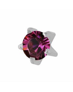 Сережки гвоздики Caflon Gold (аметист, без покриття, крапан, середні)