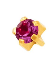 Серьги гвоздики Caflon Gold (аметист, крапан, большие)