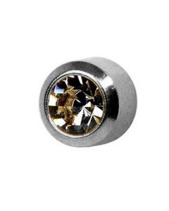 Серьги гвоздики Caflon Gold (черный бриллиант, без покрытия, завальцовка, большие)