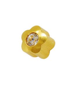 Сережки гвоздики Caflon Gold (квітка з каменем, позолота, середні)
