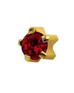 Сережки гвоздики Caflon Gold (гранат, крапан, середні)