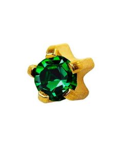 Сережки гвоздики Caflon Gold (смарагд, крапан, середні)