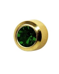 Серьги гвоздики Caflon Gold (изумруд, завальцованные, большие)