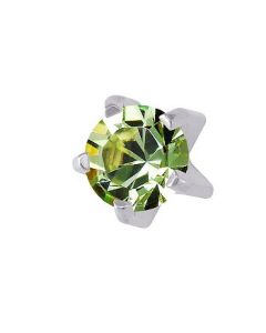 Серьги гвоздики Caflon Gold (хризолит, без покрытия, крапан, средние)