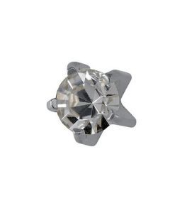 Сережки гвоздики Caflon Gold (кристал білий, без покриття, крапан, середні)