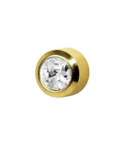 Сережки гвоздики Caflon Gold (кристал білий, завальцьовані, міні)
