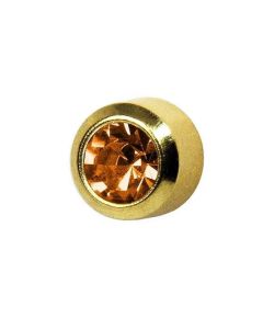Сережки гвоздики Caflon Gold (топаз, завальцьовані, середні)