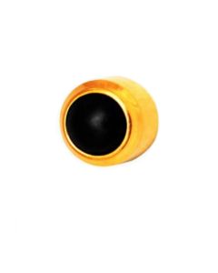 Сережки гвоздики Caflon Gold (перли чорні завальцьовані, середні)