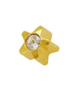 Сережки гвоздики Caflon Gold (зірка з каменем, позолота, середні)