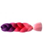Канекалон (Волосся 3-х кольорове, омбре), Фіолетовий/Рожевий/Св.Рожевий №В55